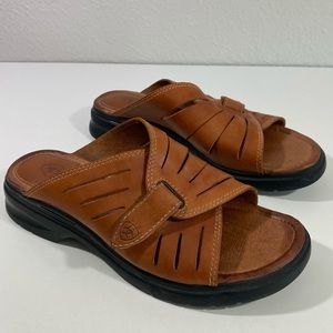 ARIAT Leather Slides Wedge Sandals